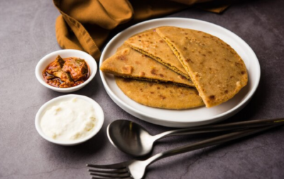 Sattu Paratha With Curd