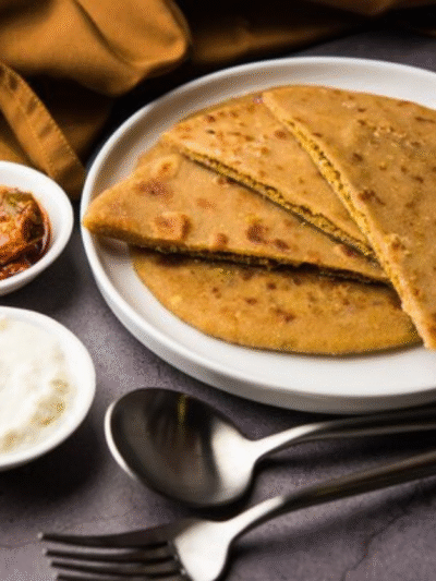 Sattu Paratha With Curd
